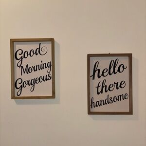 Hobby Lobby Wooden Framed Wall Art Set Black Cream Farmhouse Decor